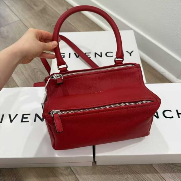 NWT Authentic Givenchy Red Sugar Goatskin Leather Small Pandora Bag - Picture 1 of 6